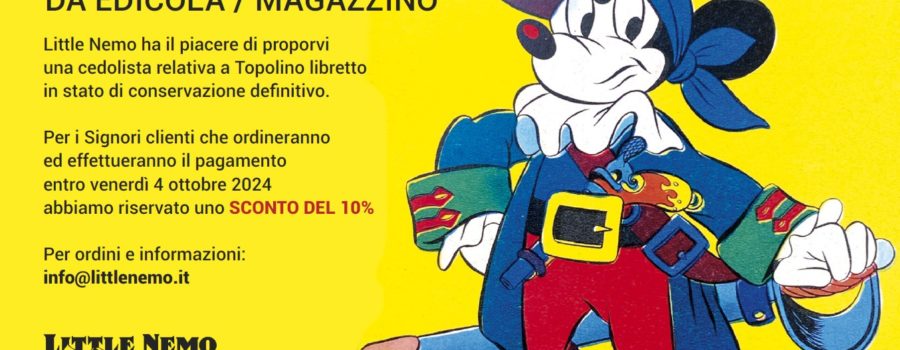 Copertina Cedolista Topolino Libretto