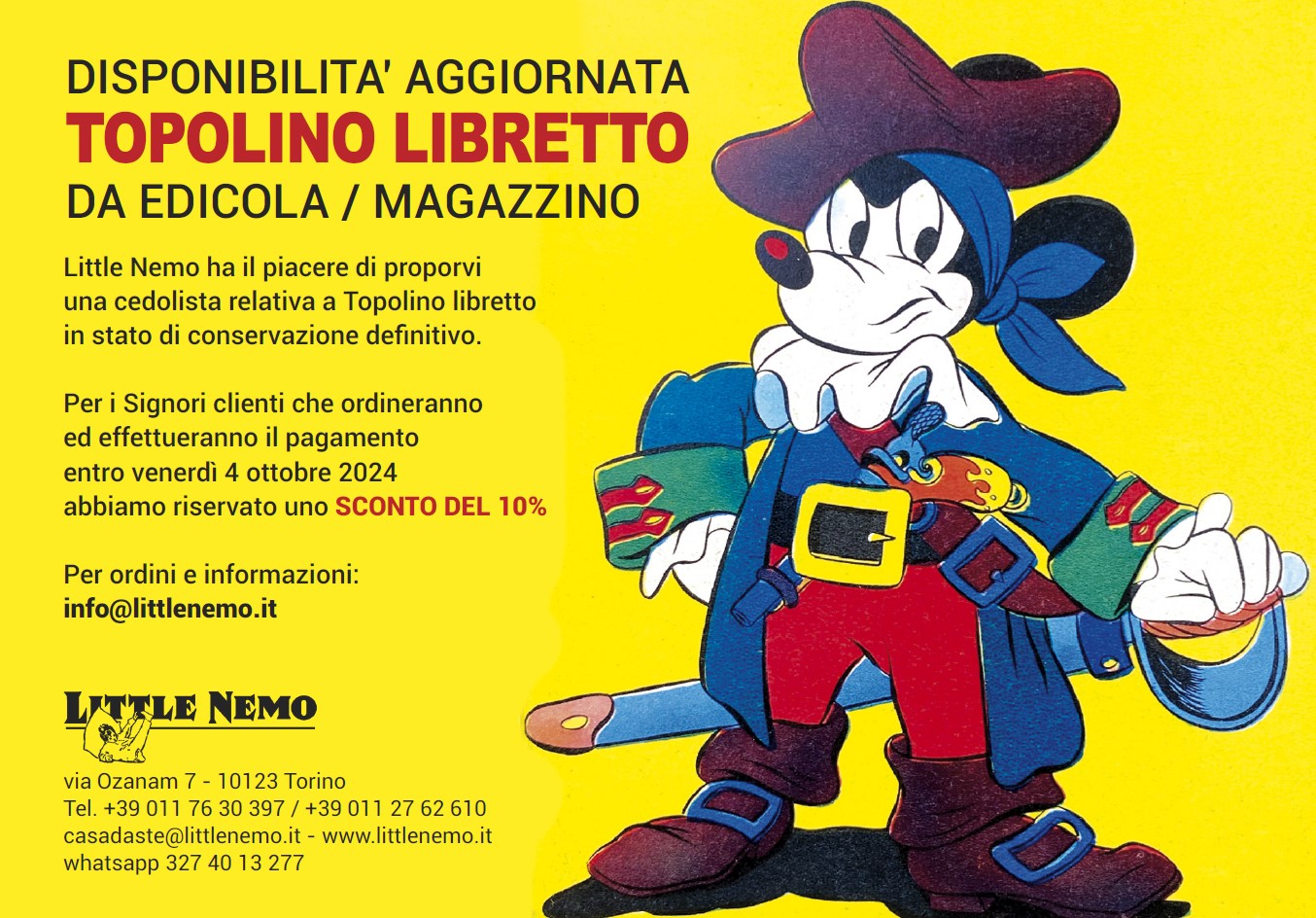 Copertina Cedolista Topolino Libretto